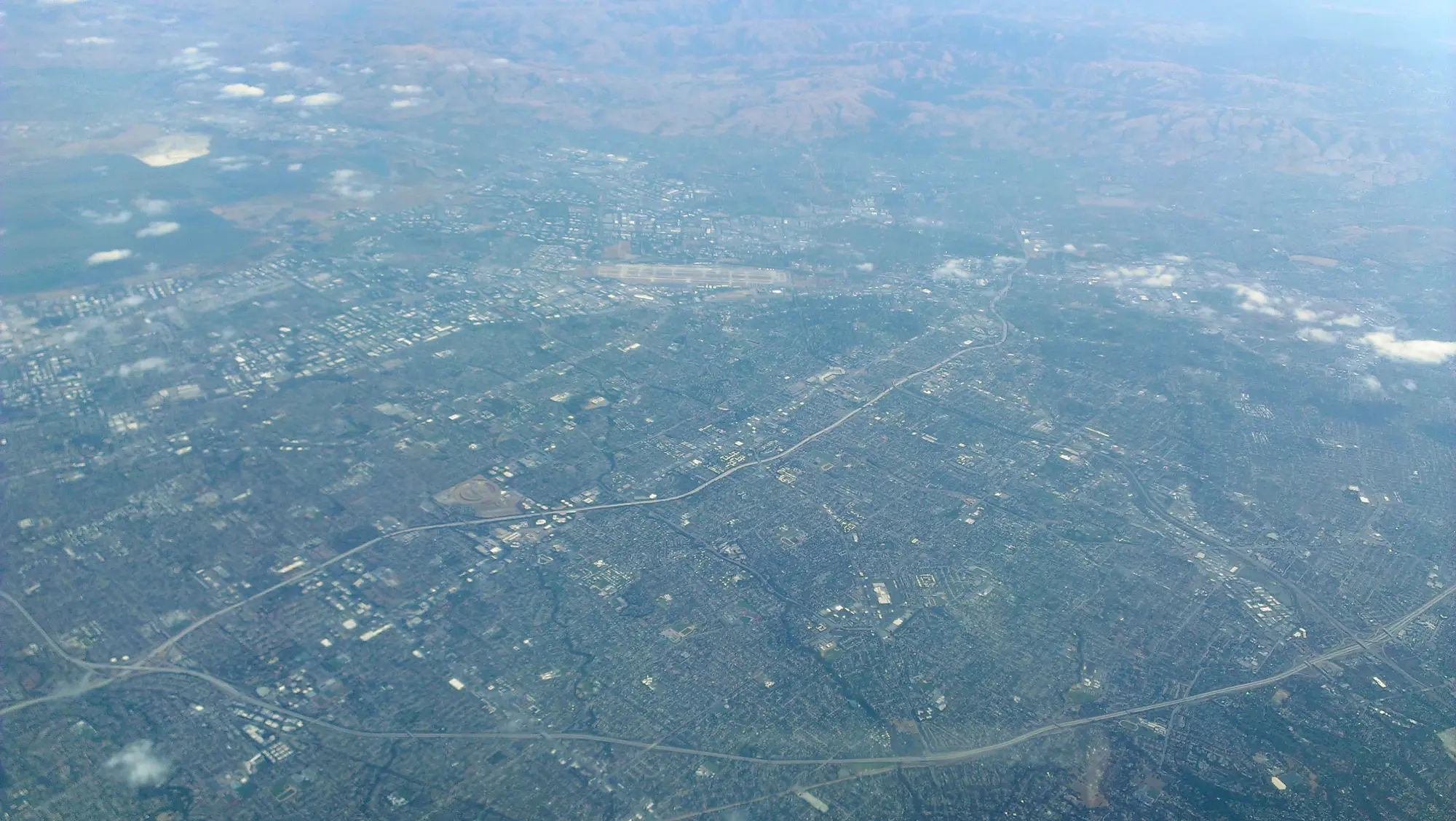 Aerial view of San Jose and the Santa Clara Valley