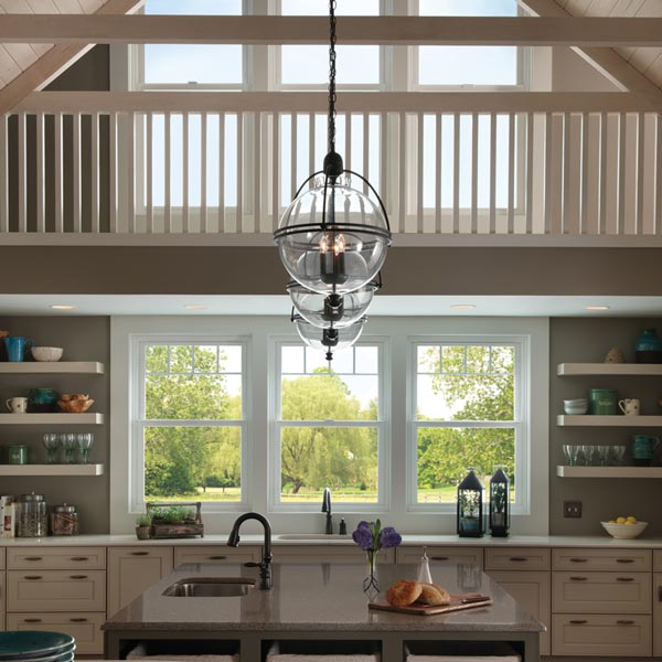 large windows in kitchen